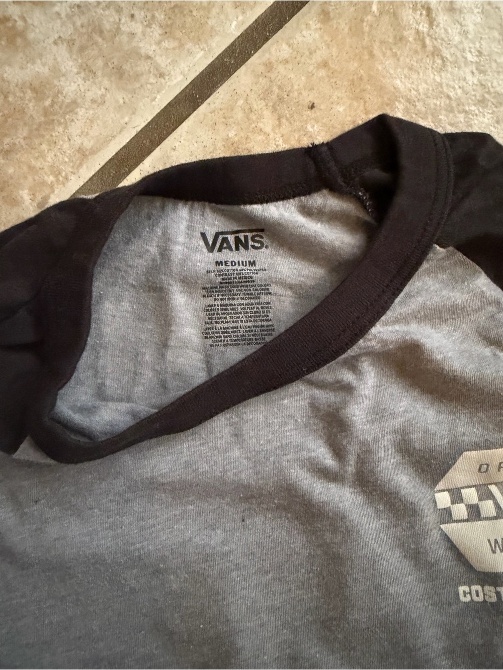 Vans Off The Wall '66 Raglan Graphic Logo Crew Neck 3/4 Sleeve T-Shirt M - Picture 3 of 3